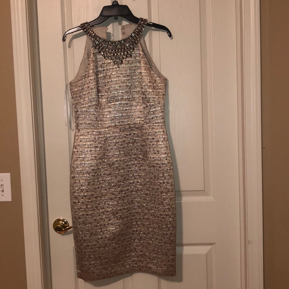 metallic beige/gold/silvery dress